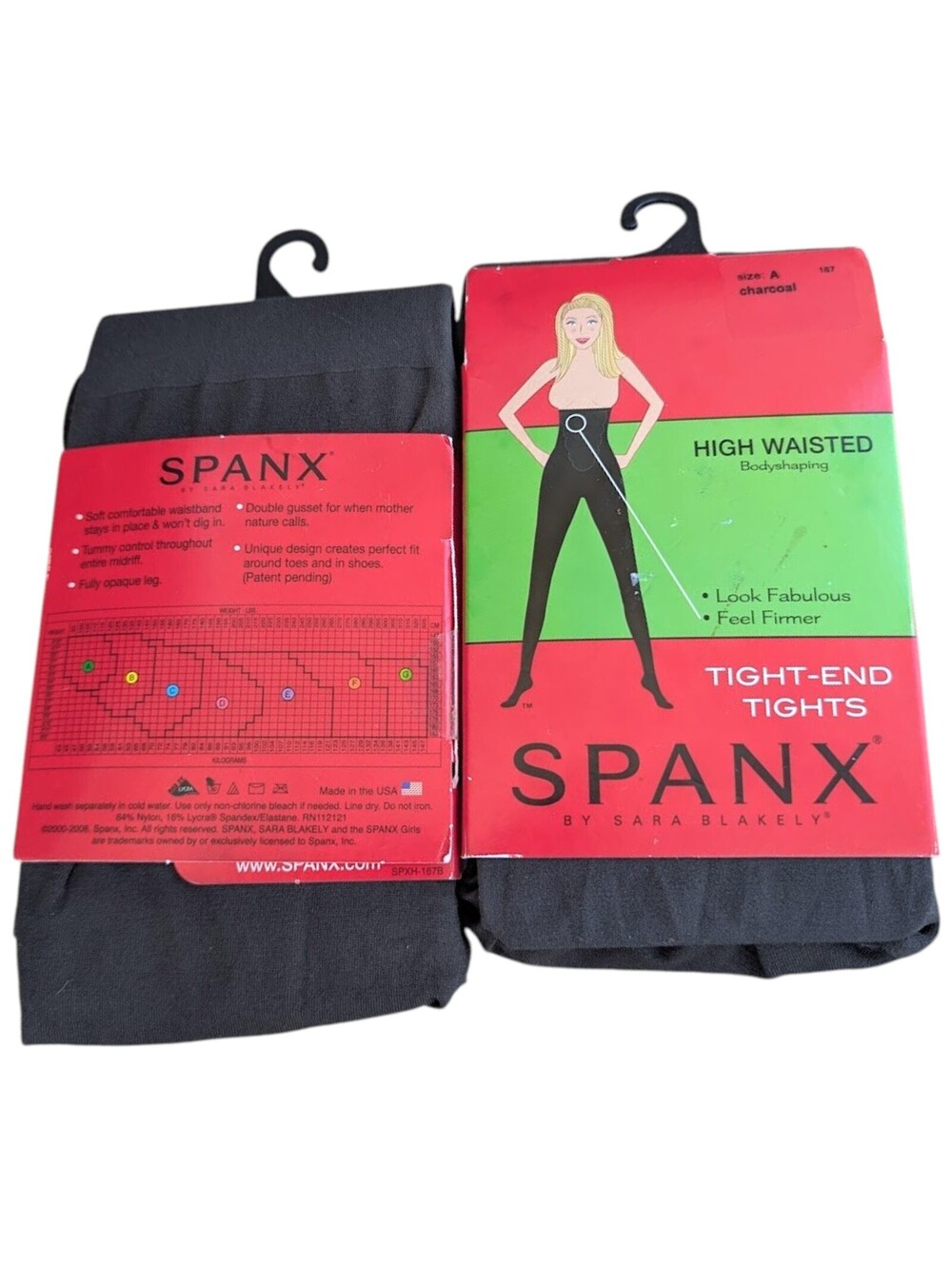Vintage Spanx Tight-End Tights 2 Pack Charcoal Size A Bodyshaping Opaque New